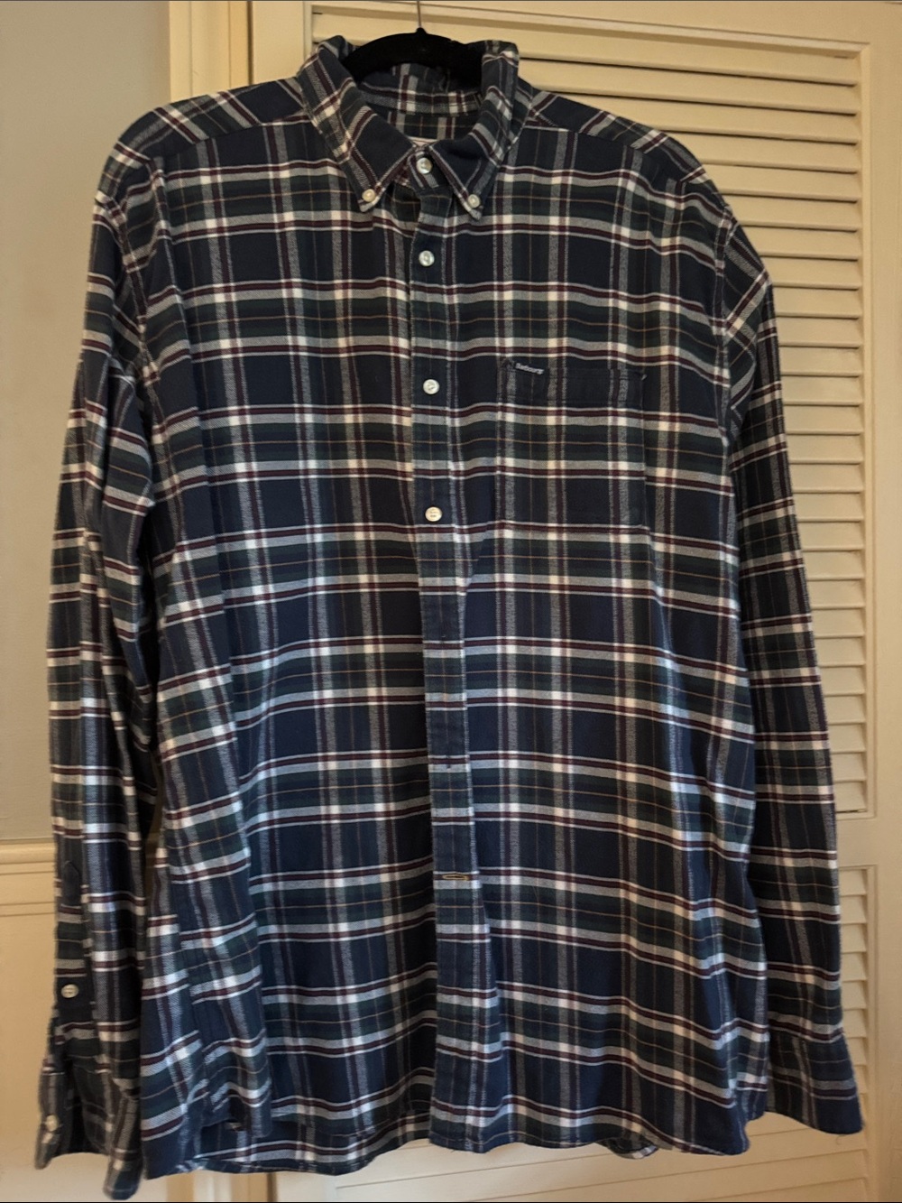 Barbour Navy and White Plaid Button-Down Shirt